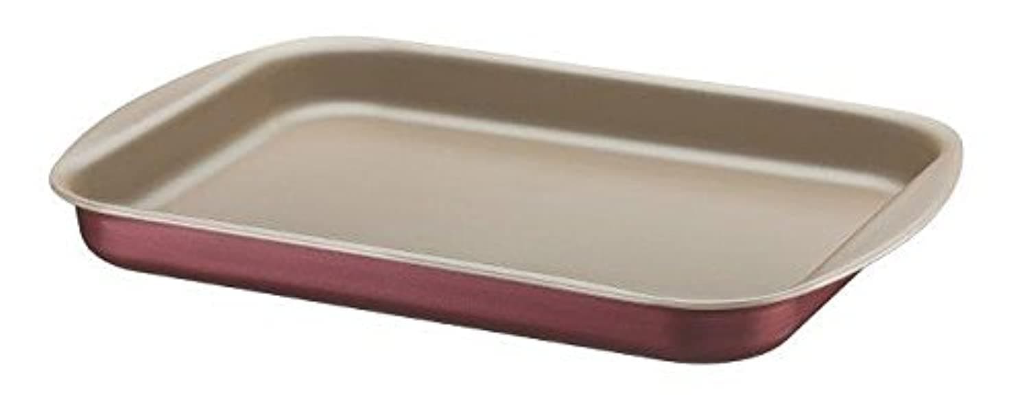 Brasil 40cm 3.8L Red Aluminum Flat Roasting Pan with Interior and Exterior Starflon Max PFOA Free Nonstick Coating