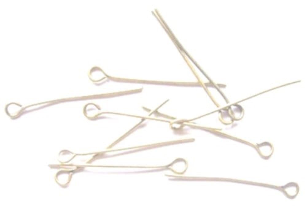 200 x Silver Plated Eye Pins 30mm x 0.7mm