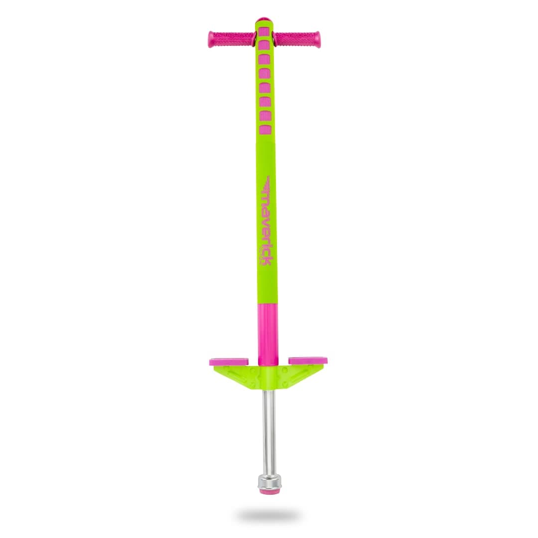 Flybar Maverick Pogo Stick 5+ 40-80 lbs, Great for Beginners, Easy Grip Handle, Non-Slip Pegs, Outdoor Toys for Boys and Girls, Jumper Toys for Girls, Outdoor Toys for Kids (Lime/Purple)
