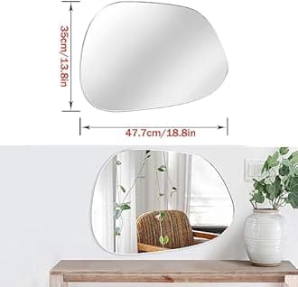 Self Adhesive Mirror Irregular Mirror HD Glass Stick On Wall Mirrors for Makeup Bathroom Mirror Decorative Mirrors for Door Hallway Living Room Bedroom
