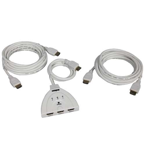 3-Port HDMI Switch, 2x 10 feet 4K-Ready HDMI Cable Combo