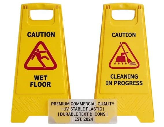 Caution Standing Board (Combo Of 2 Pcs Sign Board,Wet Floor And Cleaning in Progress Sign Board) WITH CHECK DUSTER CLOTH FREE