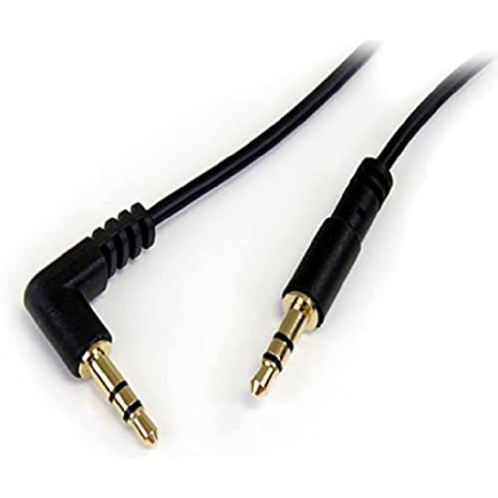 StarTech.com MU3MMSRA 3 feet Slim 3.5mm to Right Angle Stereo Audio Cable - M/M