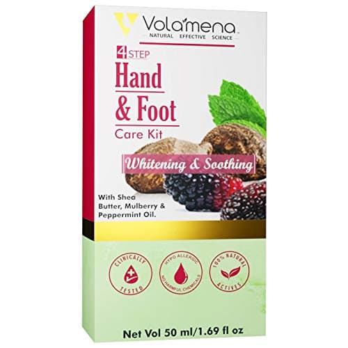 VOLAMENA WITH DEVICE 4 Step Hand and Foot Care Kit Whitening and Soothing with Shea Butter, Mulberry and Peppermint Oil (50 ml)