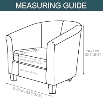 Printed Club Chair Slipcover, 2 Piece Stretch Tub Chair Cover Barrel Chair Covers Washable Armchair Chair Slipcovers Aiti-Slip Furniture Protector (A)
