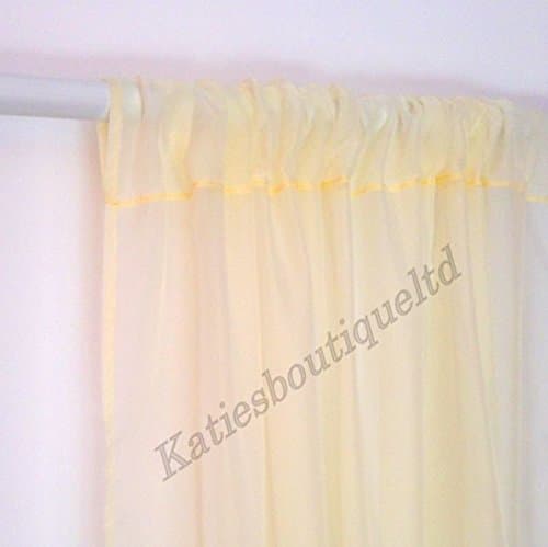 Katiesboutique ltd PLAIN VOILE SLOT TOP NET CURTAIN PANEL- MANY COLOURS & SIZES (55" x 36" (140cm x 91cm), Ivory)