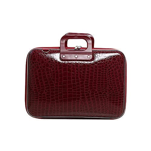 Briefcase-Rainproof Solid Color Laptop Computer Handbag for Men Women red 15 inch