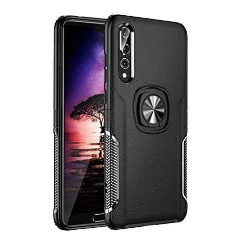 Umhlaba P20pro Case Compatible with Huawei P20 Pro Cases Built-in Kickstand Magnetic Luxury Cell Phone Cover 360 Rotating Huwai P 20pro Skin Protective Bumper 6.1 Inch (Black)