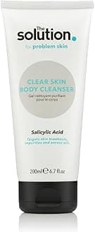 The Solution Salicylic Acid Clear Skin Body Cleanser (200ml). Back Acne Treatment with Tea Tree, Daily Blemish Control Cleanser for Body, Pore minimiser, Vegan & Cruelty Free Salicylic Acid Shower Gel