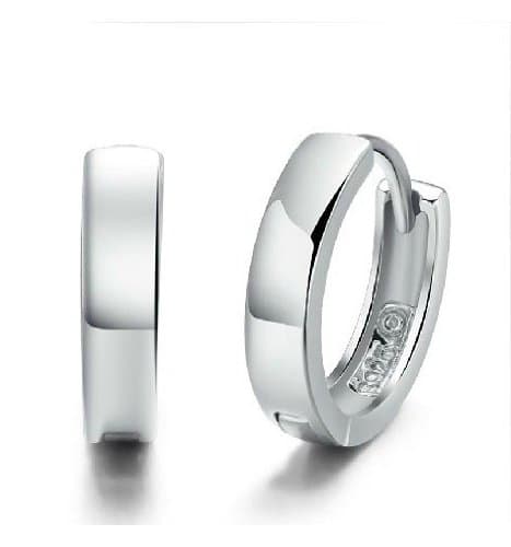 Petty Cabin 925 Sterling Silver Annulus Shape Stud Hoop Mens Unisex Stud Earring Design B