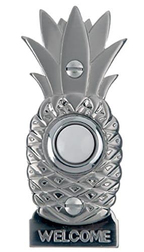 Brass Doorbell Wired Button - Decorative Doorbell Button - Beautifully Crafted Pineapple Doorbell Button Nickle Finish - Doorbell Button Lighted