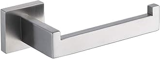 Toilet Paper Holder Brushed Nickel, Toilet Tissue Roll Holders Dispenser and Hangers Wall Mounted for Bathroom & Kitchen, Stainless Steel Modern Square Style (Silver)