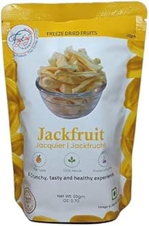 FzyEzy Healthy Premium Freeze-Dried Jackfruit Fruit Slices | Pantry Groceries Dehydrated Perfect for Healthy Snacking, Candy, Baking, Smoothie, Juice, Cake, Ice cream, Cereal | Promotes Good Digestive Health | Ideal Slices for Kids & Adults (Jackfruit Slice | 20g)