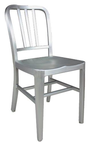 Modern Cafe Brushed Aluminum Side Dining Chair AL802