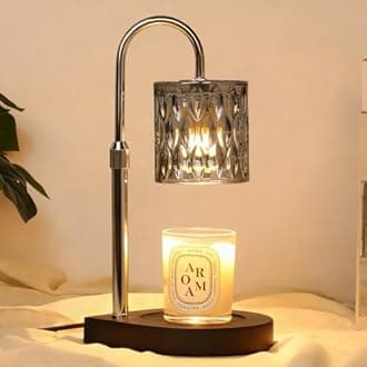 GEEZO Fragrance Candle Warmer Lamp，Electric Candle Warmer with Timer & Dimmer，Mom Christmas Birthday Gifts for Women, House Warming Gifts New Home Bedroom Decor