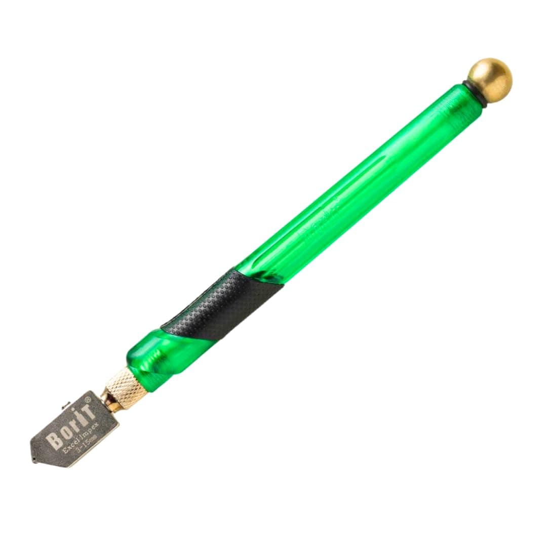 EXCEL IMPEX Borit Glass Cutter with Rubber Grip- Oil Feed Type (Green)