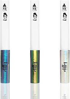 Elitty Prism Ombre Waterproof Liquid Eyeliner Combo (Pack of 3) | Holographic Shades (Green Brown, Silver Blue, Purple Blue) | Lasts Upto 12 Hrs | 4 ML Each