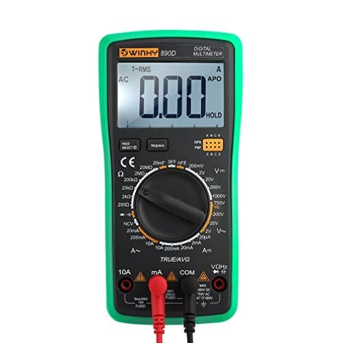 Auto-Ranging Digital Handheld Multimeter Clamp Meter 6000 Counts 1000A High Current LCD Multimeter Test Tool with Voltage, AC Current, Amp, Volt, Ohm, Diode and Resistance Tester (Green & Grey)