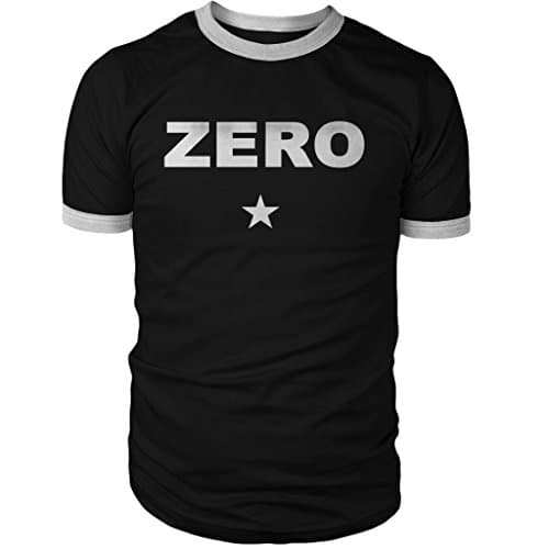 Zero Ringer Shirt, White Print on Ringspun Black and White Ringer, Great Daily Comfy Shirt or a Fantastic Cosplay Item! (3XL, Black)