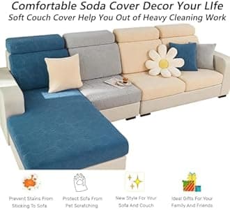 Soothing Home Sofa Covers, Sofa Hero Covers, Wear-Resistant Universal Couch Covers Washable Stretch Sectional Couch Cushion Covers (Coffee,Back Cover L)
