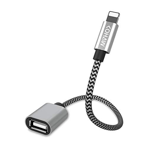 KOHAW USB Camera Adapter, iOS to USB-A Female Connector Compatible Compatible with Phone 11 Pro X 8 Pad, Support iOS 13 and Before, USB Flash Drive, Card Reader, Keyboard, Camera