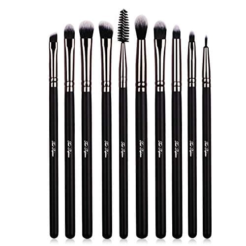 Eye Makeup Brushes, 10pcs Makeup Brushes Set with Eyeshadow, Eyebrow, Eyeliner, Blending, Contour Make UP Brushes Kit - for Shading & Blending of Eyeshadow Cream Powder Highlighter