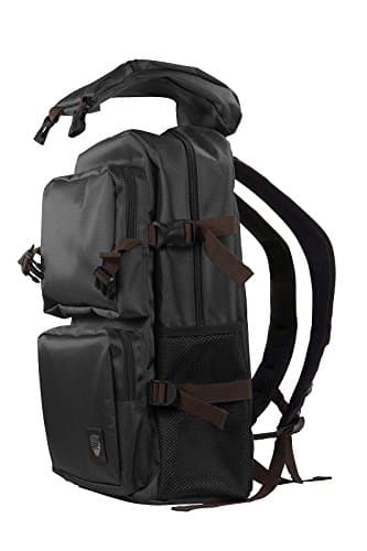 Klip Xtreme Outback Premium Laptop Backpack-Water Resistant Polyester Fabric-Fits up to 15.6" Laptop/Notebook-Slim & Lightweight-Utility Pockets,Heavy Duty Zippers-Leisure-Hiking-Black w Brown accents