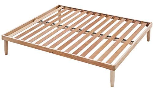 EVERGREENWEB - Super King Wood Bed Frame 6' x 6'6" Size 180x200 cm with strong Beech Wooden Slats, The Best Orthopedic Bed Base FULLY ASSEMBLED + 4 Legs for all Beds Mattresses & Pillows, 100% ITALIAN