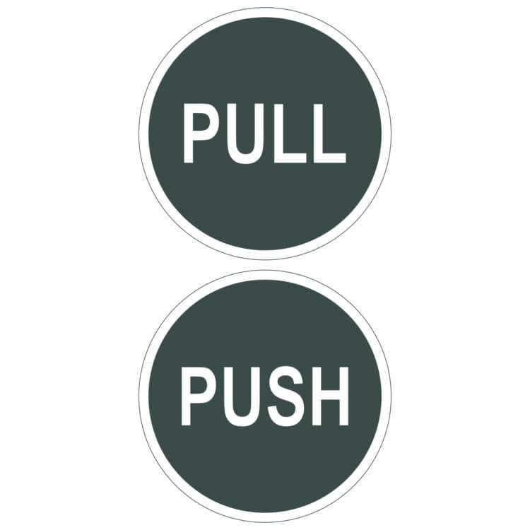 Aakasmalaviya Acrylic Push Pull Sign Self Adhesive Stickers for Glass Wooden Doors Office Mall Hospital Gate Sticker Combo (4 x 4 Inch)