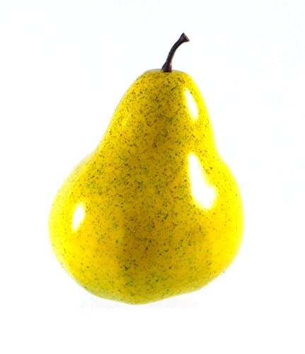 6pc Artificial Bartlett Green Yellow Pear Large - Plastic Pears Fruit - Six Pieces