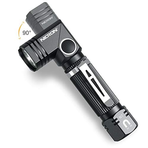 NICRON Flashlight, N7 600 Lumens Tactical Flashlight, 90 Degree Ip65 Waterproof Led Mini Flashlight 4 Modes- Best High Lumens are for Camping, Outdoor, Hiking （Not Including Batteries） Gift