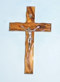 Wall Cross Crucifix Olive Wood Bethlehem Holy Land Jerusalem 5 Inches