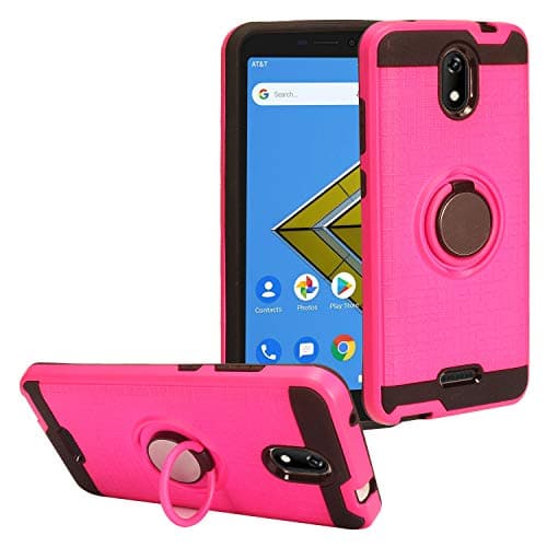 CELZEN - for Cricket Icon, Vision 2 (2020), Wiko Ride U300, AT&T Radiant Core U304A - Hybrid Phone Case w/Ring Stand…