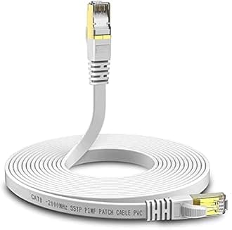 FEDUS Cat7 Ethernet Cable 1M, Pure Copper Flat RJ45 LAN Cable Cable 10 Gigabit 600MHZ Patch Network Cable Internet Cable RJ45 Wire Cord to Computer for Gaming, Modem, Router, LAN ADSL