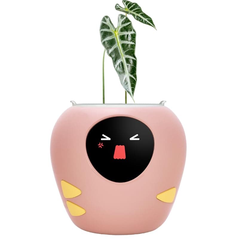 New 2026 Ai Smart Planter – Extra Large Interactive Plant Pot, Pet Plantagotchi, robot, Leafypod and Plantiboy, Robot Flower Pot with Feelings, Indoor Flowerpot with Water, Digital Gifts (Pink)