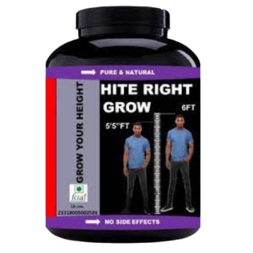 Hite Right Grow | Height Increasing Height Growth | Capsule | Height badhane ki dawa| after 18 | (Pack Of (1)