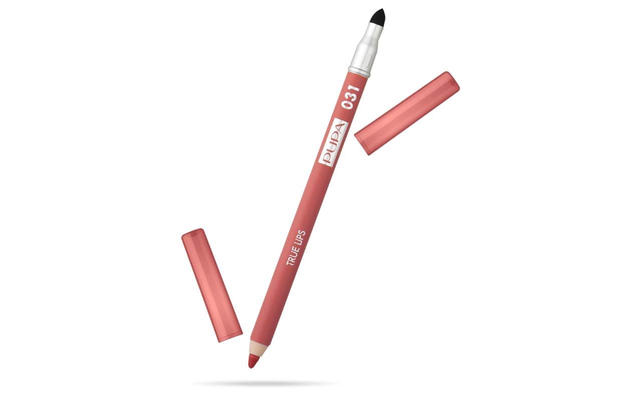True Lips Blendable Lip Liner - Dual-Ended Matte Lining Color and Brush - Light and Creamy, Hydrating, High Pigment, Smudge Proof Formula - Paraben Free - 031 Coral - 0.042 oz