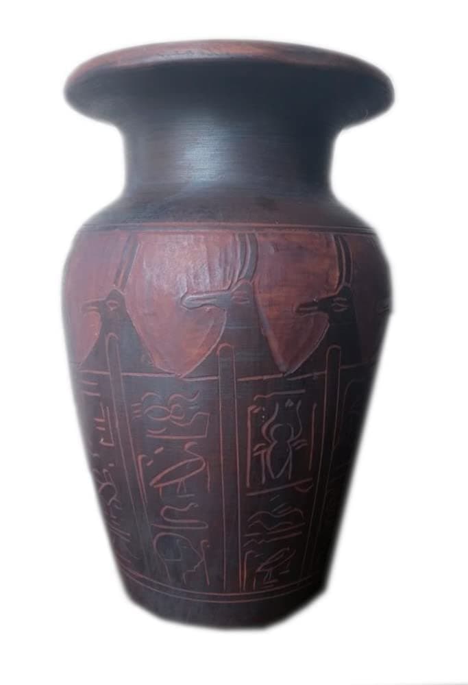 Ankh and Scarab Egyptian Vase Large