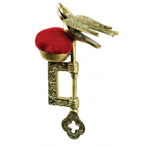 Brass Sewing Bird Clamp, Needle Holder Cushion Pillow, Table C-Clamp, 6-inch
