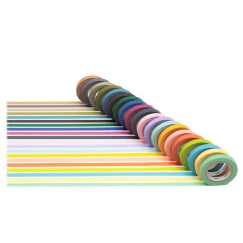 2 X 1 X Mt Washi Masking Tapes Set of 20 - Bright & Cool Colors