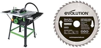 Evolution Power Tools FURY5-S Multi-Purpose Table Saw with Additional Wood Carbide-Tipped Blade, 255 mm (230 V)