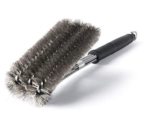 Grill Brush,18" Barbecue Grill Brush & 2 Basting Brushes, Stainless Steel Woven Wire Bristles, Comprehensive Cleaning the Grill