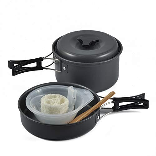 Camping Cookware Outdoor Mess Kit Lightweight Backpacking Cooking Set Picnic Pots and Pans