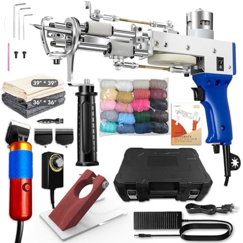 Tufting Gun Starter Kit with Carpet Trimmer - artufting 2 in 1 Cut Pile & Loop Pile Rug Tufting Gun - Easy-to-Use Rug Making Kit - Ideal for Craft Devotees, Crafting Studios & Social Media Creators