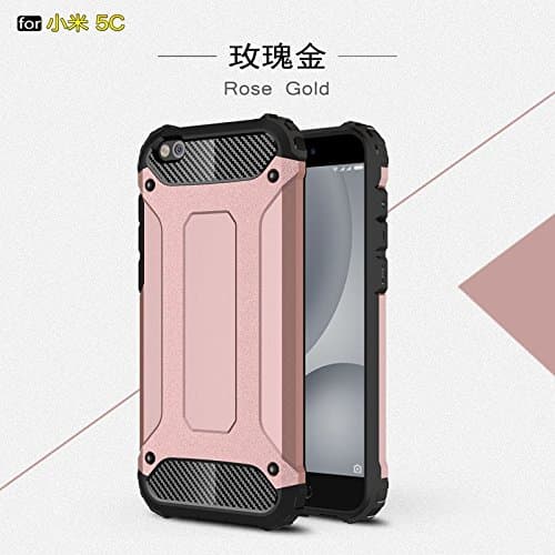 HHF Phone Accessories for Xiaomi Mi 5C, Dual Layer Heavy Duty Hybrid Armour Tough Style Shockproof PC+TPU Protective Hard Case (Color : Gold)