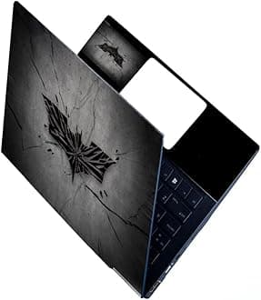 Full Laptop Skin Stickers HD Quality Sticker for Laptops Upto 15.6" (Dustproof|Waterproof|Scratchproof|Reusable) - BE BTMAN BK FL