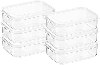6 Set, Micro Clear 1.4qt Kitchen Pantry Food Storage Container Set with Lid, Shatterproof, BPA Free, Dishwasher, Microwave Safe Canister, Fridge Refrigerator Organizer, Made in Japan