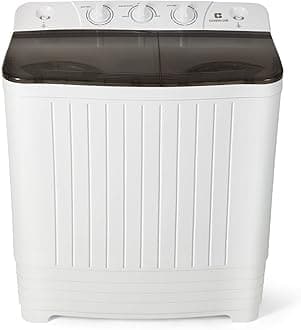 Portable Washing Machine Twin Tub Spin Dryer And Washing Machine Combo Compact For Camping Dorms Apartments College Rooms 8.5 KG Total Capacity 6.5 KG Washer 2 KG Drying Grey&White