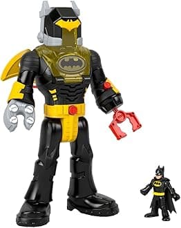 Imaginext DC Super Friends Batman Toys Insider & Exo Suit 12-Inch Robot with Lights & Sounds for Ages 3+ Years, Black, HYG31