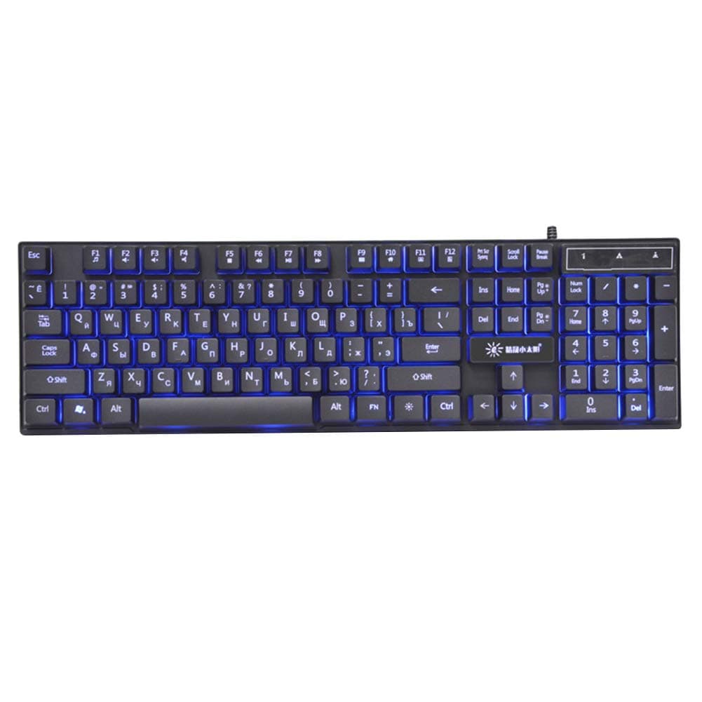 CactusAngui Russian USB Wired Backlit Mechanical Gaming Keyboard for PC Laptop Computer Black